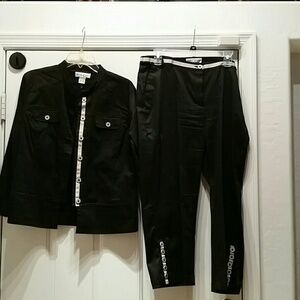 WEST PALM Black  BUTTON PANT suit